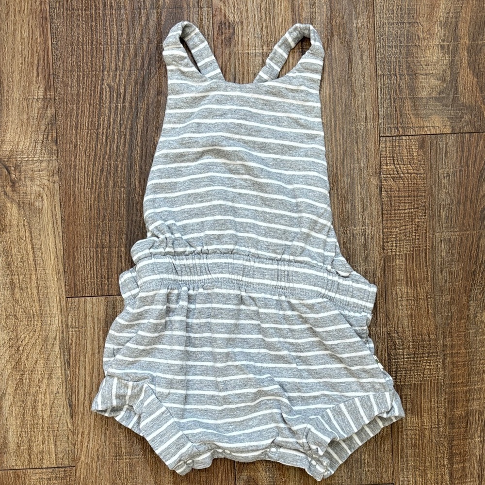 Monica + Andy 18-24m Striped Gray Kids Romper